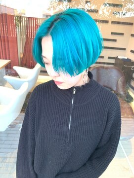 ヘアメイク アリープ(HAIR MAKE ALEAP) ターコイズブルー