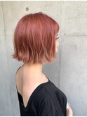 ポピーピンク＆切りっぱなしボブ　NAMI