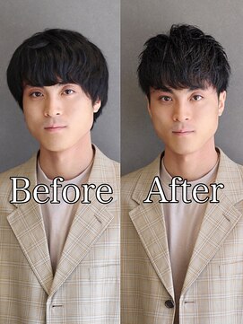 ポルテオム(PORTE HOMME) 【ポルテオム】ビフォーアフター就活ツーブロック爽やか黒髪