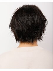 20代コンマヘアビジネスかき上げツイストパーマショートレイヤー