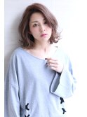ことりベージュローライト大人かわいい小顔スリークボブ大人ボブ