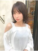 【Lond佐野】イメチェンダークアッシュ外ハネミディ