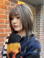ダブルカラーインナーカラーミルクティーベージュハイライト韓国