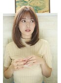 大人可愛い前髪×艶髪×水素カラーグレーベージュことりベージュ