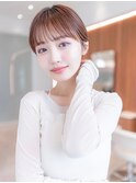 20代30代ショートボブ顔まわりレイヤーワイドバング小顔