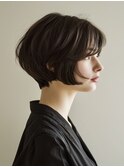 ☆ダークパープルナチュラルショートミルクブラウン髪質改善ボブ