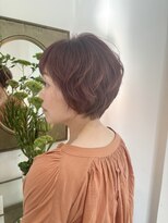 ユウヘアー 本山店(U Hair) ふんわりショートボブ/ピンクブラウンカラー/トリートメント♪
