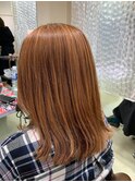 オレンジカラー ハイライト ブリーチ