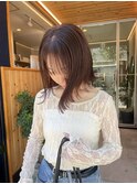 【oasisマミ】ブリーチなし透明感ピンクブラウンカラー