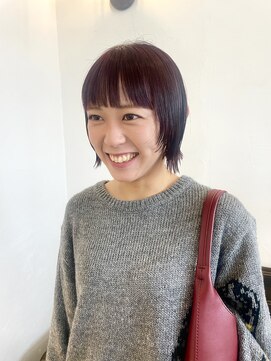 ヘアー ミュゼ 大西店(HAIR Musee) ボブ/顔まわりレイヤー/ワインレッド