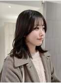 透け暗髪グレージュ×軽やかレイヤー【天王寺/あべの】