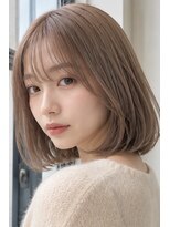 ヘアアンドメイク アース 入間店(HAIR&MAKE EARTH)&nbsp;内巻きボブ × ミルクティーベージュ