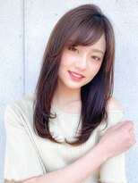 アグノス 青山(Agnos) 大人可愛いストレート♪厚めバングローライトデザインカラー☆