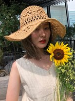 スピンヘアワークス(Spin Hair Works)&nbsp;ベージュカラー_外ハネ_透明感カラー_ロブ