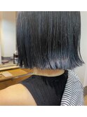 切りっぱなしボブ/ブルーブラック/ブルージュ/ダブルカラー
