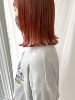ツイギー 伊賀上ビル店(TWiGGY)&nbsp;ビタミンオレンジカラーand切りっぱなしボブ
