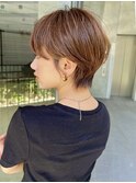 マッシュショート／ベージュブラウン／表参道／40代50代