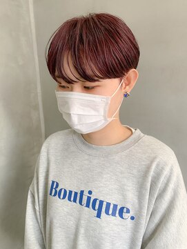 テトヘアー(teto hair) マッシュショート、ハンサムショート、チェリーピンク