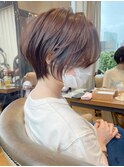 くびれショート/マロンブラウン/大人ショートボブ／山口