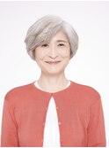 【えがお美容室】60代グレイヘアの方に◎骨格補正ショート