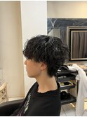 波巻きスパイラルパーマ　波巻きパーマ　メンズパーマ