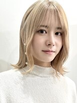 サクラ 岐阜(SAKURA)&nbsp;ミルクティーカラー×くびれボブ 岐阜美容院