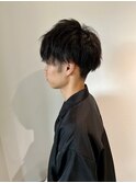 MEN'S HAIRダークアッシュベリーショートカルマパーマ