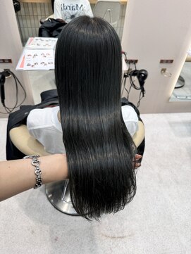 ロンドシェリ 仙台(Lond Cheri) オリーブグレージュ ブリーチなし 髪質改善 縮毛矯正 黒髪美髪