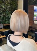 ホワイトブロンド×ボブ　10代20代30代40代