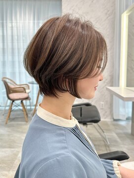 アール ヘアー デザイン(r hair design) 小顔見せショートベージュカラーブリーチしない透明感カラー