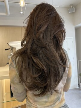 バベル アット フルリール 甲子園口(BABEL at fleurir) ざくざくレイヤー髪質改善オリーブアッシュグレージュ韓国ヘア