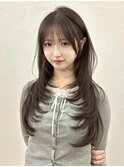韓国風/レイヤー/前髪カット/オリーブ/透明感/ハッシュカット