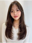 韓国風 ロング 顔まわり