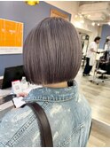 ミルクティーブロンド/ダークブルー/デジタルパーマ/千葉駅