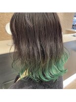 アテナ(ATENA) 裾カラー グリーン ブラック