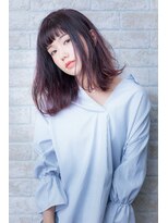 ヘアーアートシフォン 池袋西口店(Hair art chiffon) 外ハネミディアムシースルーカラーダークグレージュ透け感レトロ