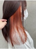 インナーカラー×アプリコットオレンジ