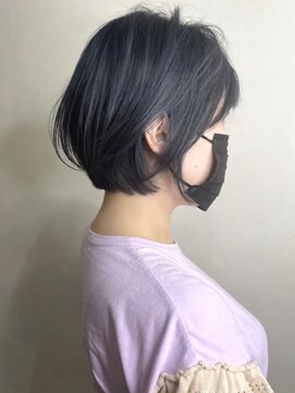トレヘアー(tRe hair) ショートボブ ネイビーブルー