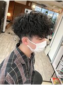 【CORS高崎】波巻きパーマ スパイラル ツーブロック 黒髪