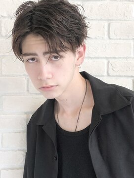 ニュアージュ 表参道 南青山(Nuage’) アップバング波巻き【束感ショート】ツーブロックマッシュ