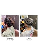 ヘアーメイク クーラ 行橋店(Hair make CURA)&nbsp;ワイルド刈り上げショート　ツーブロックアッシュハイライト