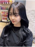 韓国ヘア　ブルーブラック