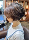 くせ毛カット×くせ毛を活かしたパーマ風ショートボブ