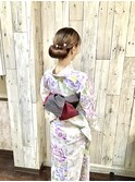 プロが着つけする、着崩れしない浴衣の着付けとヘアセット