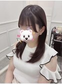シースルーぱっつん×太め流しバング＊まゆ