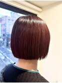 #noi_style ミニボブ×ワインレッド