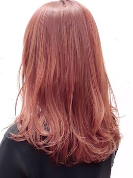 シェリー(Cherie) チェリーブラウン　ピンク系カラー　ハイトーン　セミロング