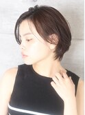 ショート・ボブ/面長/前髪なし/絶壁解消/30代/40代/50代/くびれ