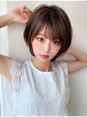 大人可愛い/耳かけショートボブ/メルティカラー/似合わせカット