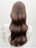 大人可愛い透明感ブリーチなしミルクティーカラー小顔プリカール